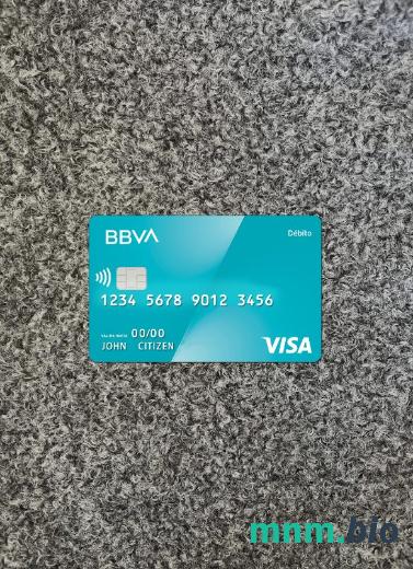 Argentina BBVA Visa Debit Card wygląd fotograficzny skan PSD + zdjęcie
